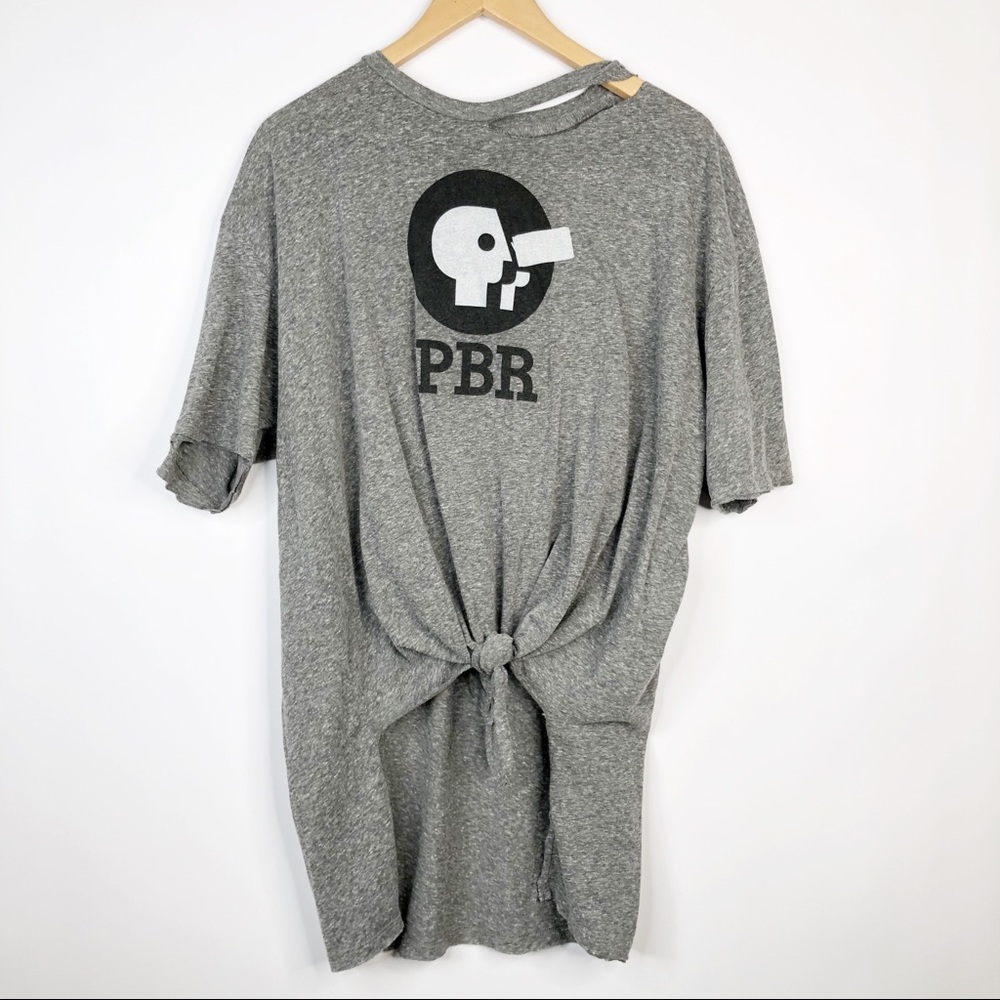 PBR (PBS Logo Parody) Distressed Tee Shirt